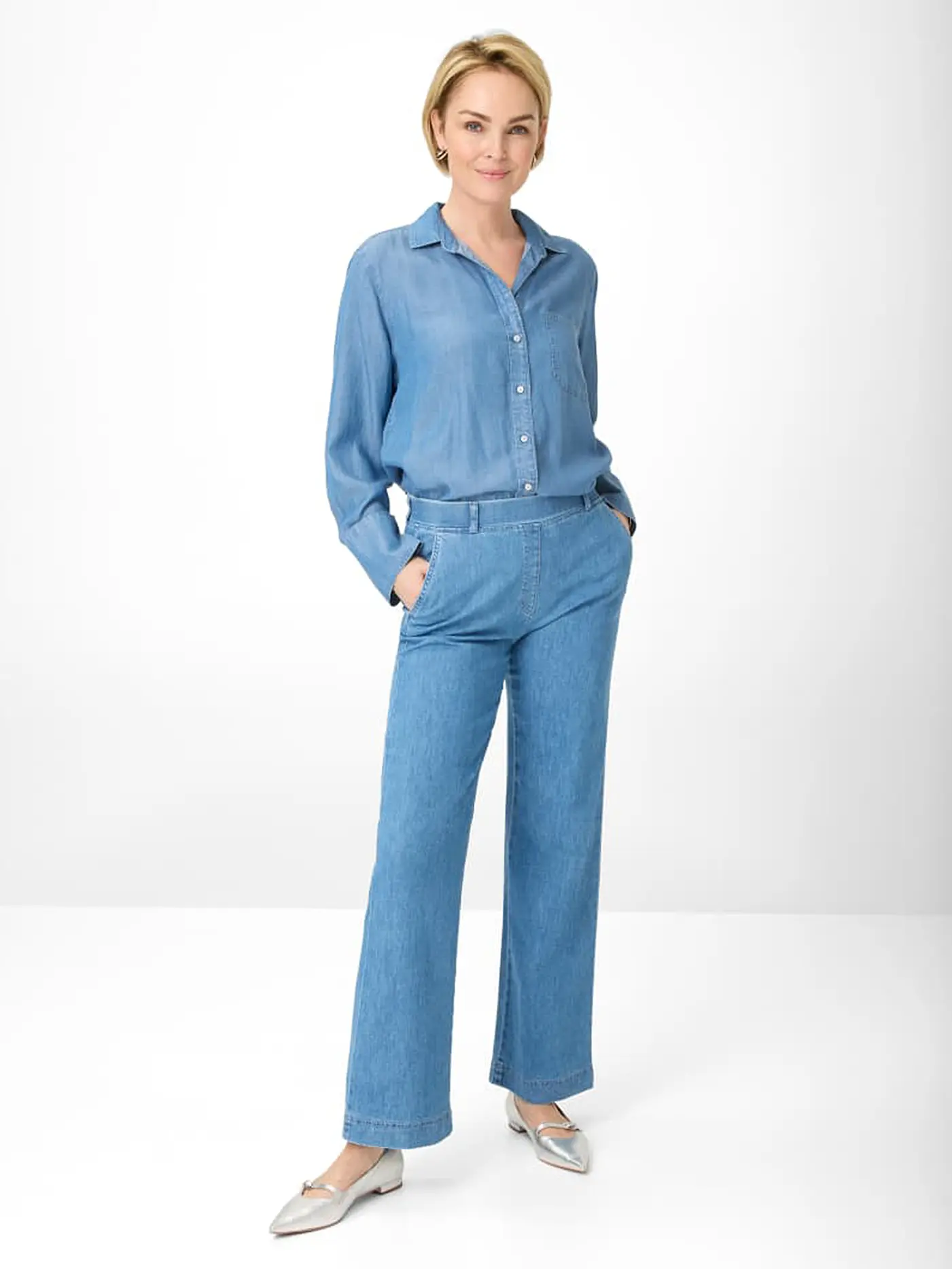 RAPHAELA BY BRAX | Jeans Wide Leg PAM | hellblau